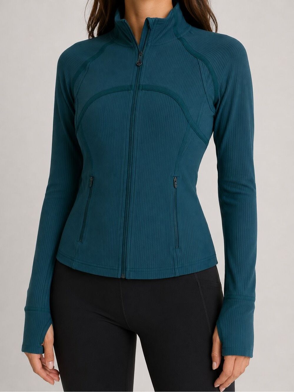 Lululemon Define Jacket Special Edition Teal Shadow Ribbed Size 4 Ribbed Nulu Cr